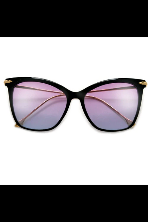 Cat eye Clear Purple lens shades Glasses