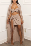 Taupe Resort Mini wrap skirt- FINAL SALE