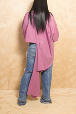 *Purple cut off boyfriend button-up shirt L/XL