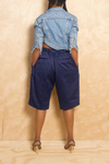 *Blue pinstripe slack shorts (S/M) - FINAL SALE