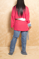 *Pink Blazer Vintage Two Piece Suit Denim Fringe S/M/L