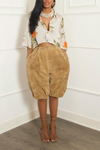 Peanut butter 100% Genuine Leather vintage Bermuda shorts