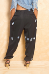 *Black Patchwork jogger slacks (S/M) - FINAL SALE