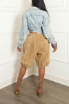 Light dirty Denim Asymmetrical Jean jacket