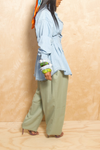 Light Denim pleaded Cutout Shirt Dress