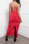 *Red sleeveless fringe sample dress - SAMPLE SALE - FINAL SALE