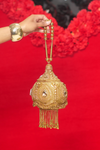 *Gold vintage embellished chandelier ball metal hand clutch