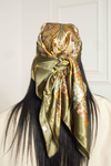 Green Paisley Silk Headscarf