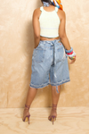 *White Pastel knitted halter tank top (S)