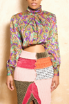 *African Silk vintage crop top (S)