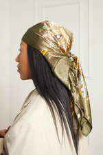 Green Paisley Silk Headscarf