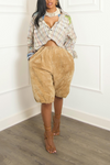 Custom Embellished Beaded sea plaid crop button up vintage (M/L)