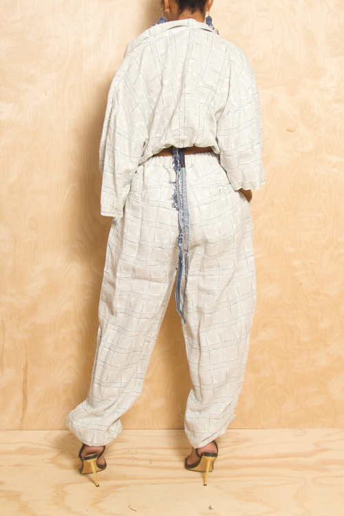 *Light Gray Plaid two piece set (One size) - FINAL SALE