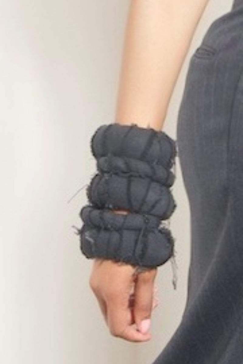 5 Black Denim Bangles bracelet