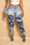 *Knee High Denim Patchwork Leg Warmers - FINAL SALE
