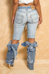 *Calf Length Denim Work leg warmers - FINAL SALE