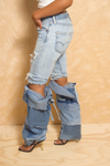 *Calf Length Denim Work leg warmers - FINAL SALE