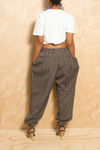 *Gray Blue Stripe Jogger Slacks (S/M) - FINAL SALE