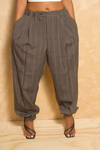 *Gray Blue Stripe Jogger Slacks (S/M) - FINAL SALE