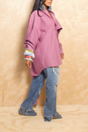 *Purple cut off boyfriend button-up shirt L/XL