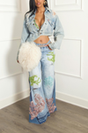 Light dirty Denim Asymmetrical Jean jacket