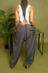 Dark Charcoal Pinstripe jogger slacks