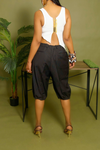 Blackout elastic Bermuda Shorts