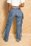 *Dirty Bleached Fringe Jeans (One of One) (31-3/4) - FINAL SALE