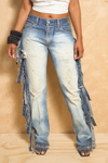 *Dirty Bleached Fringe Jeans (One of One) (31-3/4) - FINAL SALE