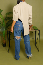 Tan cut out Vintage blazer