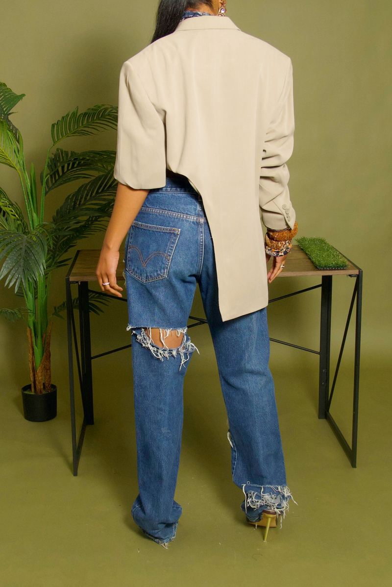 Tan cut out Vintage blazer