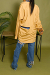 Golden Orange cut off boyfriend button up shirt