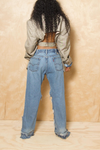 *Tan light plaid backless jacket (M/L)