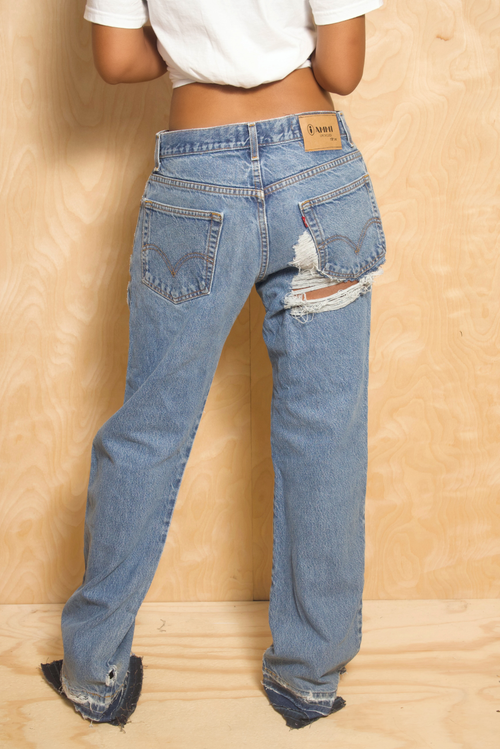 *Tiger Scratch Dirty knee distressed Jeans (5/6) - FINAL SALE