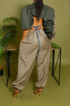 Taupe Plaid jogger slacks