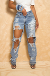 *Big Blue Hole Distress jeans (31) - FINAL SALE
