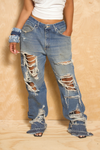 *Real life Dirty Durty Distressed Jeans (36 -9/10) - FINAL SALE