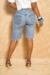 *Elastic Waist Light Distressed Shorts (30-2/3) - FINAL SALE