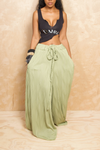 Green resort wide leg jogger pants