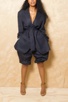 Vintage Navy Backless Bermuda Blazer Set