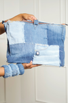 Denim patchwork Dungaree hook oversized Clutch