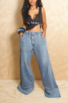 Light Blue elastic  wide leg Levi jeans L/XL - FINAL SALE