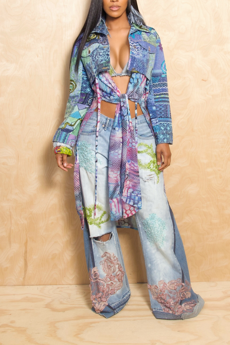 *Tropical Pattern print kimono