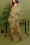 Light tan short sleeve Bermuda short set