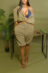 Light tan short sleeve Bermuda short set