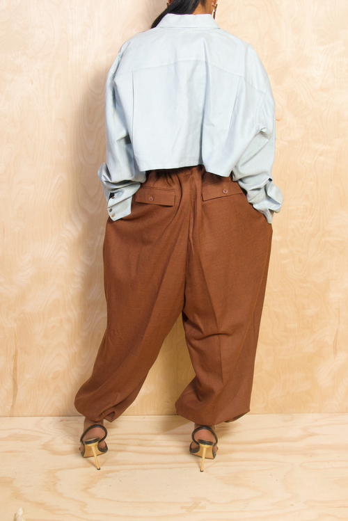 *Light Blue Vintage long sleeve crop top (L/XL) FINAL SALE