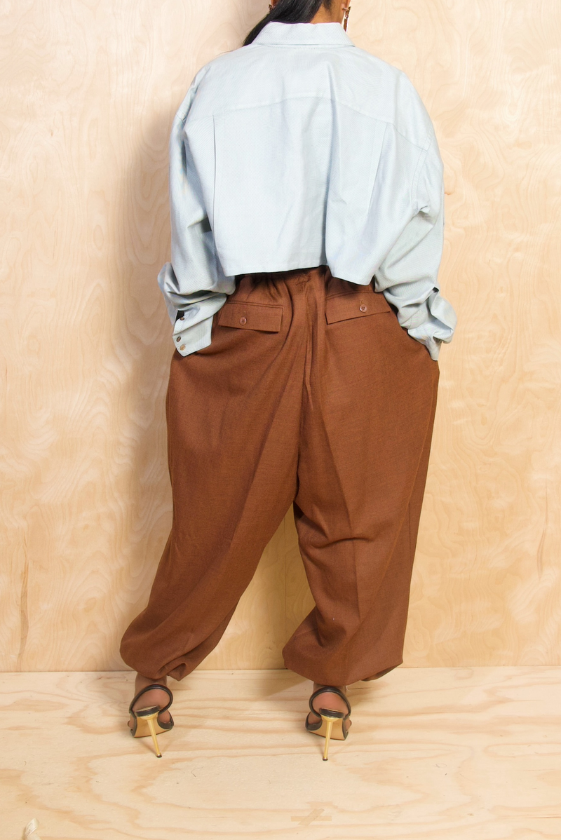*Light Blue Vintage long sleeve crop top (L/XL) FINAL SALE
