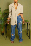 Tan cut out Vintage blazer