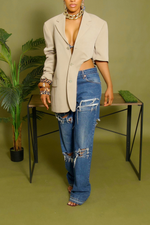 Tan cut out Vintage blazer