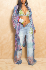 *Tropical Pattern print kimono